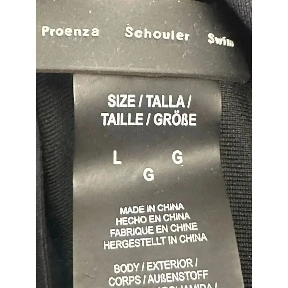 Proenza Schouler Womens Deep V Neck Maillot One Piece Swimsuit Black Size L/G